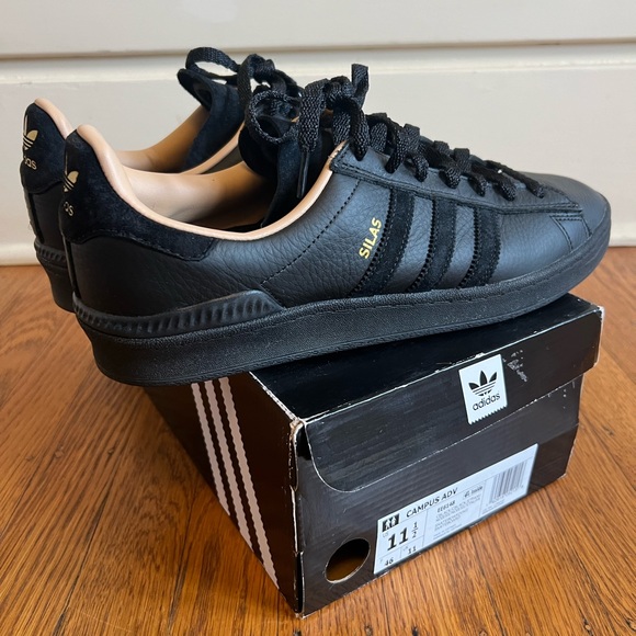 adidas gazelle silver green womens adidas Campus Adv x Silas Shoes Core Black / Core Black / Pale Nude main image 0